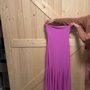 Susana Monaco Pink Strapless Maxi Dress Trumpet Style